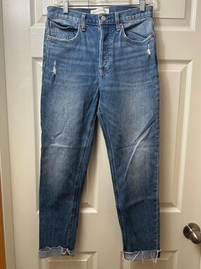 Aritzia Denim Forum Yoko High Rise Slim Size 28 Button Fly